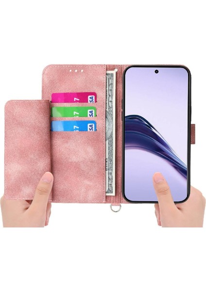 Realme 14 Pro Bileklik Çoklu Kredi Kartı Yuvaları Için Flip Case Kabartmalı (Yurt Dışından) modelleri