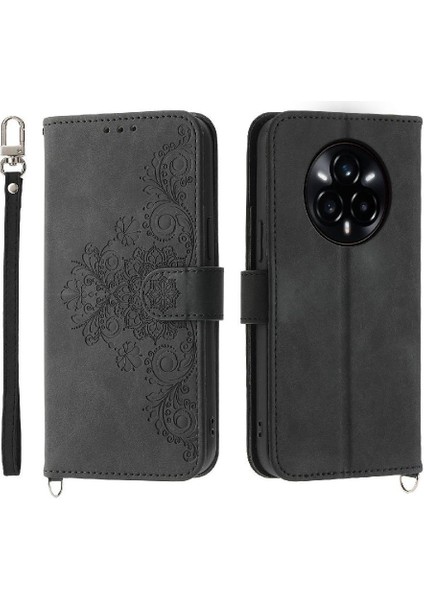 Realme 14 Pro Bileklik Çoklu Kredi Kartı Yuvaları Için Flip Case Kabartmalı (Yurt Dışından)