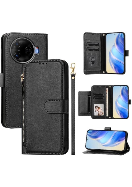 Tecno Camon 30 Pro 5g Premium Fermuarlı Deri Çapraz Askılı Uzun Askılı Cüzdan Kılıf Kapaklı Kartlıklı (Yurt Dışından) indirimleri