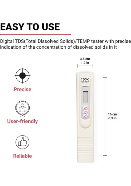 Tds Metre Dijital Su Test Cihazı - Çok Yönlü Dijital Tds Metre - Ph Tds (Yurt Dışından) indirimleri