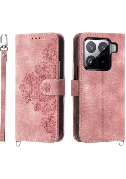 Xiaomi 15 Kabartmalı Bileklik Darbeye Dayanıklı Çoklu Kredi Kartı Için Flip Case (Yurt Dışından)
