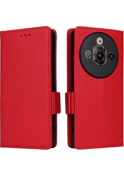 Nubia Odak Pro 5g Için Flip Case Manyetik Kart Yuvaları Tutucu Cüzdan Pu Yan (Yurt Dışından)