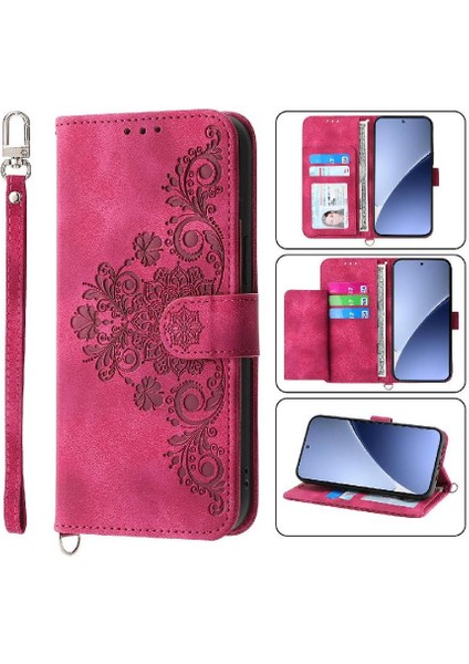 Xiaomi 15 Kabartmalı Bileklik Darbeye Dayanıklı Çoklu Kredi Kartı Için Flip Case (Yurt Dışından)