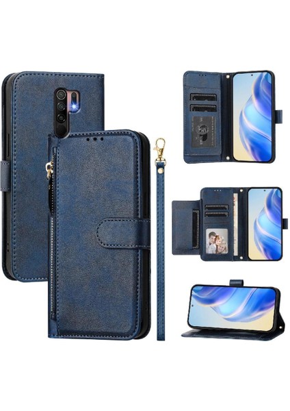 Xiaomi Redmi 9 Premium Fermuarlı Deri Çapraz Askılı Uzun Askılı Cüzdan Kılıf Kapaklı Kartlıklı (Yurt Dışından) indirimleri