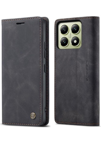 Xiaomi 14T Pro 5g Vintage Pu Deri Cüzdan Kılıf Kart Yuvası Için Flip Case (Yurt Dışından)