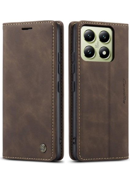 Xiaomi 14T Pro 5g Vintage Pu Deri Cüzdan Kılıf Kart Yuvası Için Flip Case (Yurt Dışından)