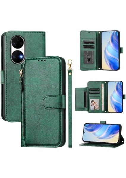 Huawei P50 Premium Fermuarlı Deri Çapraz Askılı Uzun Askılı Cüzdan Kılıf Kapaklı Kartlıklı (Yurt Dışından) indirimleri