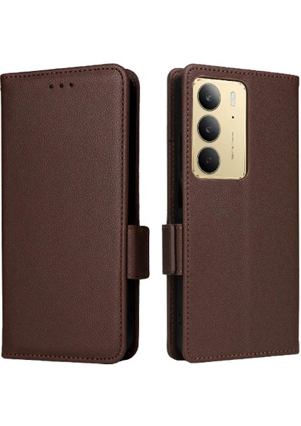 Realme Için Flip Case 5g Manyetik Cüzdan Pu Deri Yan Toka Kartı (Yurt Dışından)