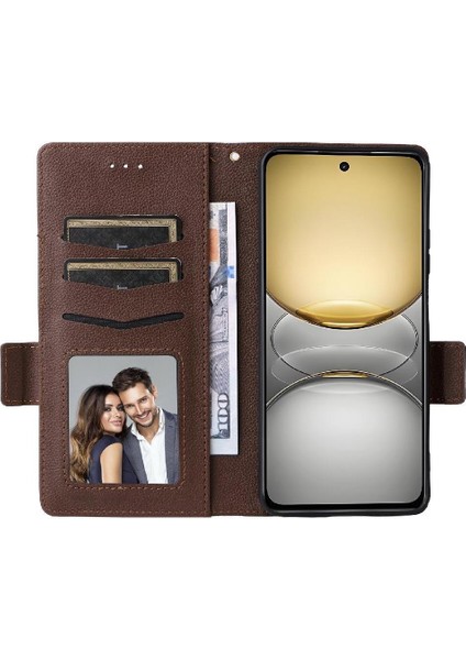Realme Için Flip Case 5g Manyetik Cüzdan Pu Deri Yan Toka Kartı (Yurt Dışından)