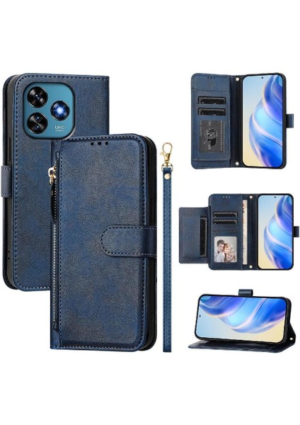 Oukitel C51 Premium Fermuarlı Deri Çapraz Askılı Uzun Askılı Cüzdan Kılıf Kapaklı Kartlıklı (Yurt Dışından) indirimleri