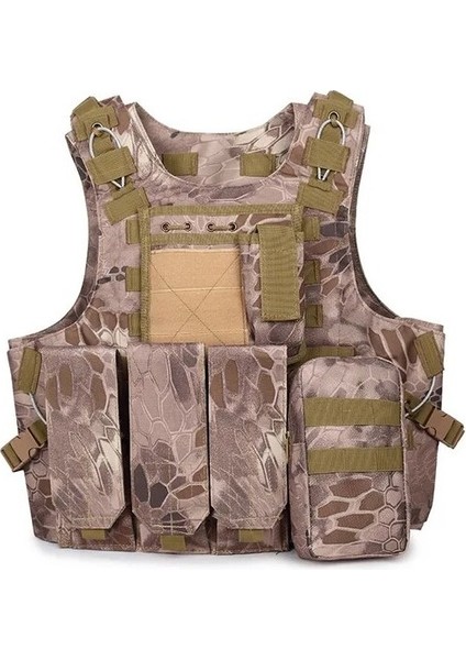 Nisemangwen 1000D Naylon Oxford Kumaş Açık Yelek Sırt Çantası Taktik Ekipmanları Cs Savaş Yelek Kamuflaj Taktik Yelek Binme Spor Sırt Çantası (Yurt Dışından)