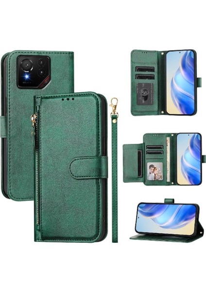 Asus Rog Telefon 9 Fermuar Kart Tutucu Pu Deri Manyetik Için Flip Case (Yurt Dışından)