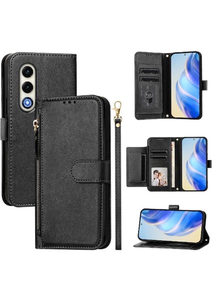 Itel Flip 4g Pu Deri Manyetik Kart Tutucu Fermuar Için Flip Case (Yurt Dışından)