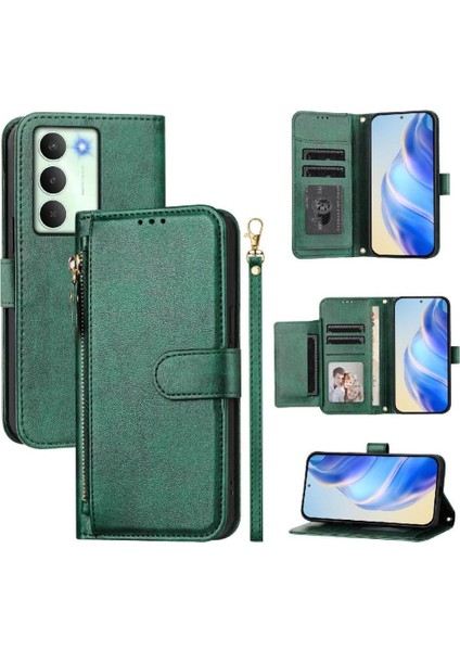 Realme 14X Kart Tutucu Pu Deri Manyetik Fermuar Için Flip Case (Yurt Dışından) indirimleri