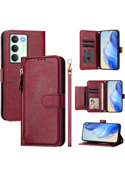 Realme 14X Kart Tutucu Pu Deri Manyetik Fermuar Için Flip Case (Yurt Dışından) indirimleri