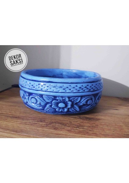 Beton Saksı Sukulent Bonzai Aranjman Saksısı 19X8CM