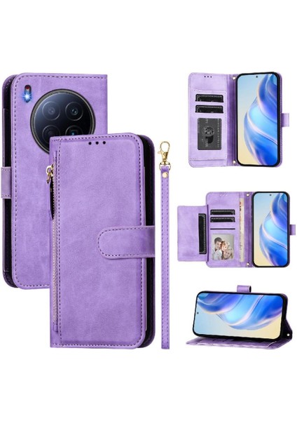 Tecno Camon 40 Premier Fermuar Pu Deri Manyetik Kart Için Flip Case (Yurt Dışından)