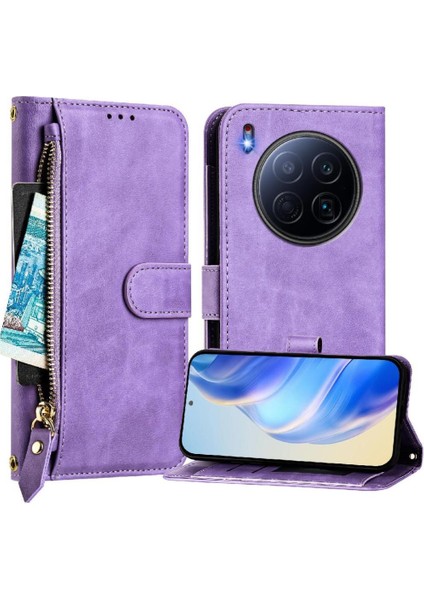 Tecno Camon 40 Premier Fermuar Pu Deri Manyetik Kart Için Flip Case (Yurt Dışından) fırsatları