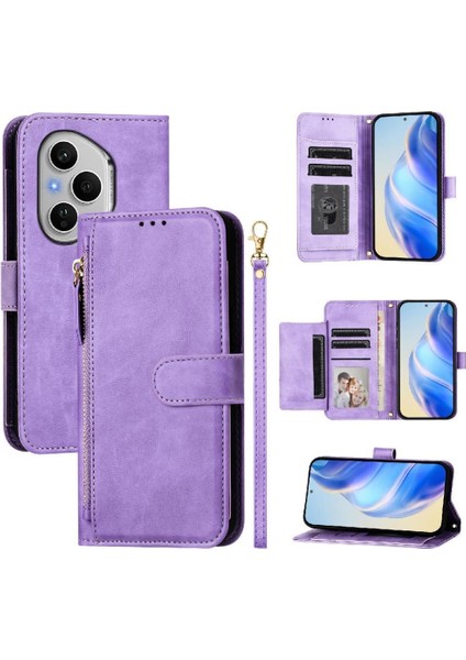 Onur Için Flip Case 400 Pro 5g Kart Tutucu Pu Deri Manyetik Fermuar (Yurt Dışından)
