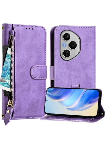 Onur Için Flip Case 400 Pro 5g Kart Tutucu Pu Deri Manyetik Fermuar (Yurt Dışından)