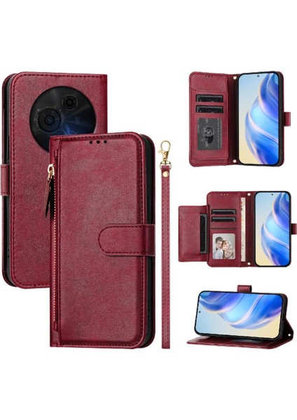 Tcl 60 Nxtpaper Fermuar Kart Tutucu Için Flip Case Pu Deri Manyetik (Yurt Dışından)