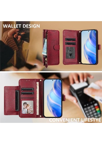 Tcl 60 Nxtpaper Fermuar Kart Tutucu Için Flip Case Pu Deri Manyetik (Yurt Dışından) modelleri