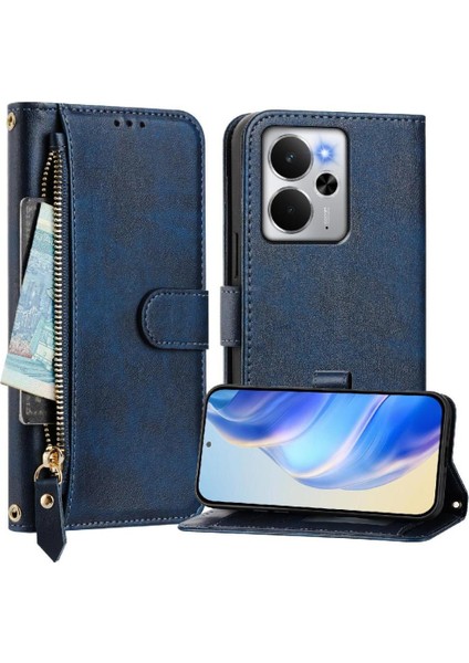 Realme 14 5g Fermuar Pu Deri Manyetik Kart Tutucu Için Flip Case (Yurt Dışından)
