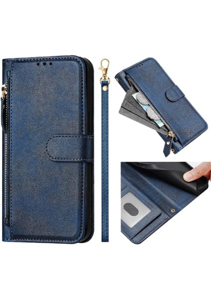 Realme 14 5g Fermuar Pu Deri Manyetik Kart Tutucu Için Flip Case (Yurt Dışından) modelleri