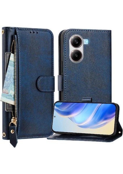 Xiaomi Poco X7 Pro 5g Premium Fermuarlı Deri Çapraz Askılı Uzun Askılı Cüzdan Kılıf Kapaklı Kartlıklı (Yurt Dışından)