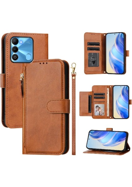 Tecno Spark 9 Premium Fermuarlı Deri Çapraz Askılı Uzun Askılı Cüzdan Kılıf Kapaklı Kartlıklı (Yurt Dışından) indirimleri
