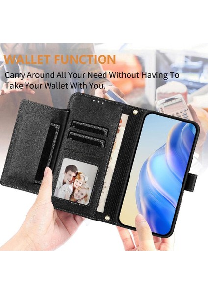 Tecno Spark Go 1 Premium Fermuarlı Deri Çapraz Askılı Uzun Askılı Cüzdan Kılıf Kapaklı Kartlıklı (Yurt Dışından)