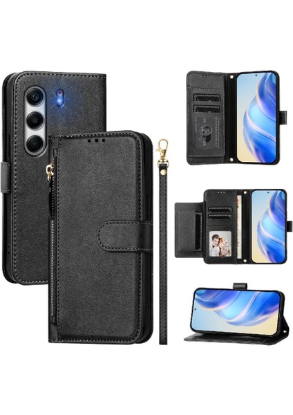 Tecno Camon 40 Pro 4g Premium Fermuarlı Deri Çapraz Askılı Uzun Askılı Cüzdan Kılıf Kapaklı Kartlıklı (Yurt Dışından) fırsatları