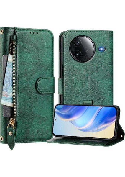 Xiaomi Poco F7 Pro 5g Premium Fermuarlı Deri Çapraz Askılı Uzun Askılı Cüzdan Kılıf Kapaklı Kartlıklı (Yurt Dışından)