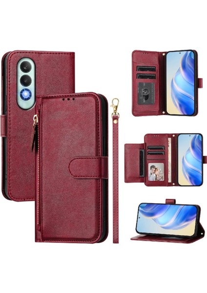 Oneplus Nord Ce4 5g Premium Fermuarlı Deri Çapraz Askılı Uzun Askılı Cüzdan Kılıf Kapaklı Kartlıklı (Yurt Dışından)