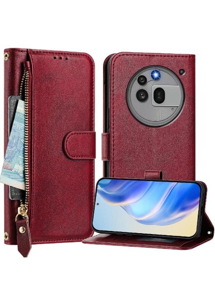 Nothing Phone 3A Pro Premium Fermuarlı Deri Çapraz Askılı Uzun Askılı Cüzdan Kılıf Kapaklı Kartlıklı (Yurt Dışından)