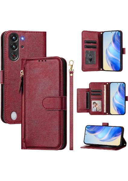 Zte Nubia Red Magic 10 Pro Premium Fermuarlı Deri Çapraz Askılı Uzun Askılı Cüzdan Kılıf Kapaklı Kartlıklı (Yurt Dışından) indirimleri
