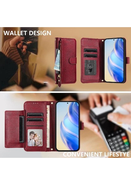 Realme 14 5g Premium Fermuarlı Deri Çapraz Askılı Uzun Askılı Cüzdan Kılıf Kapaklı Kartlıklı (Yurt Dışından) indirimleri