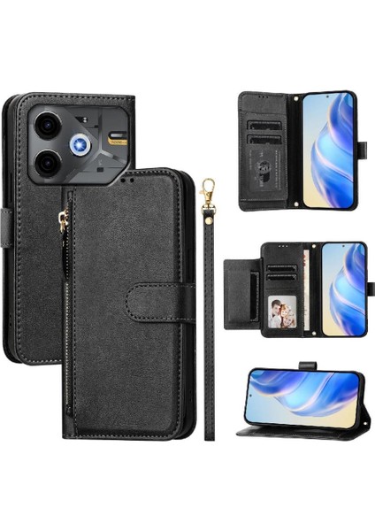 Tecno Pova 6 Neo Premium Fermuarlı Deri Çapraz Askılı Uzun Askılı Cüzdan Kılıf Kapaklı Kartlıklı (Yurt Dışından) indirimleri