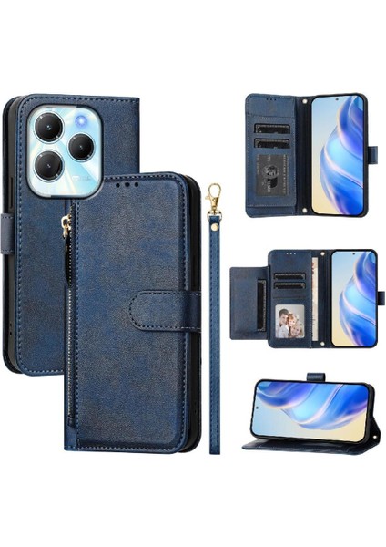 Tecno Spark 20 Pro 4g Premium Fermuarlı Deri Çapraz Askılı Uzun Askılı Cüzdan Kılıf Kapaklı Kartlıklı (Yurt Dışından) fiyatları