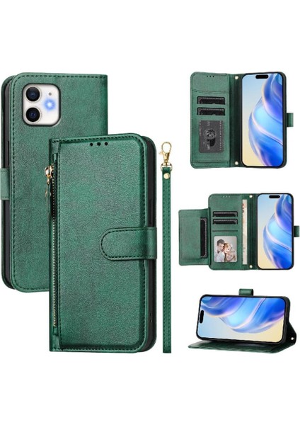 iPhone 12 Mini Premium Fermuarlı Deri Çapraz Askılı Uzun Askılı Cüzdan Kılıf Kapaklı Kartlıklı (Yurt Dışından) indirimleri