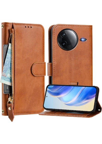 Xiaomi Poco F7 Pro 5g Için Flip Case Pu Deri Manyetik Kart Tutucu (Yurt Dışından)