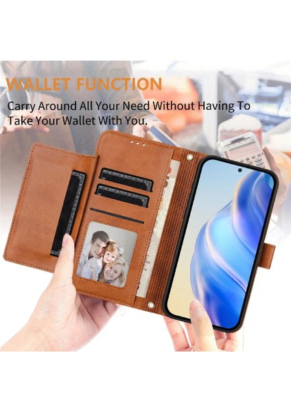 Xiaomi Poco F7 Pro 5g Için Flip Case Pu Deri Manyetik Kart Tutucu (Yurt Dışından)
