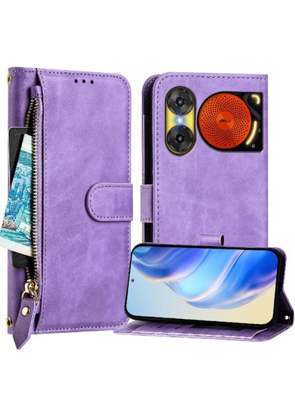 Zte Nubia Müzik 2 Fermuar Kart Tutucu Için Flip Case Pu Deri Manyetik (Yurt Dışından)