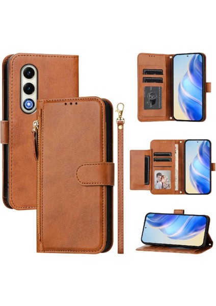 Itel Flip 4g Pu Deri Manyetik Kart Tutucu Fermuar Için Flip Case (Yurt Dışından)