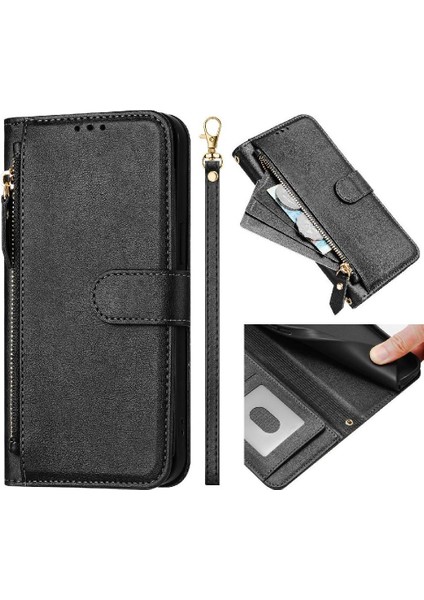 Tecno Spark 30C 5g Kart Tutucu Fermuar Pu Deri Manyetik Için Flip Case (Yurt Dışından)