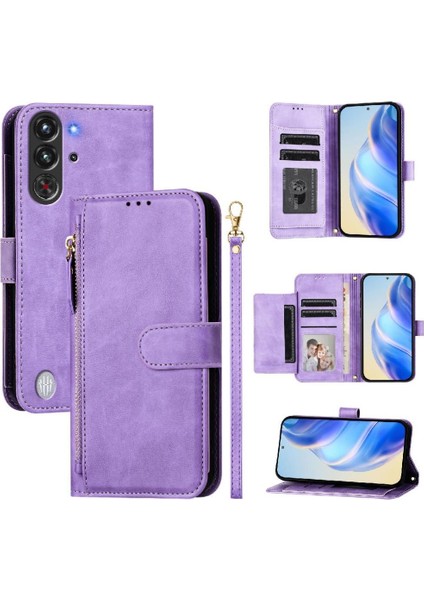 Zte Nubia Kırmızı Sihirli 10 Pro Pu Deri Manyetik Fermuar Kartı Için Flip Case (Yurt Dışından) indirimleri