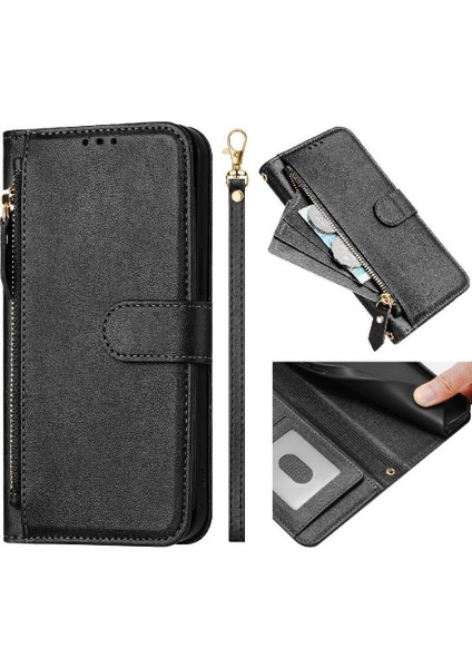 Ulefone Not 21 Için Flip Case Pu Deri Manyetik Kart Tutucu Fermuar (Yurt Dışından) modelleri