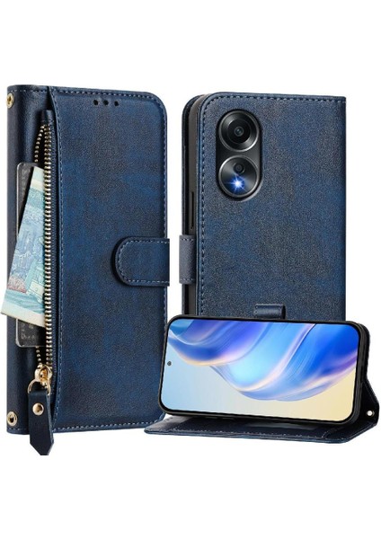 Oppo A58 4g Kart Tutucu Fermuar Pu Deri Manyetik Için Flip Case (Yurt Dışından) indirimleri