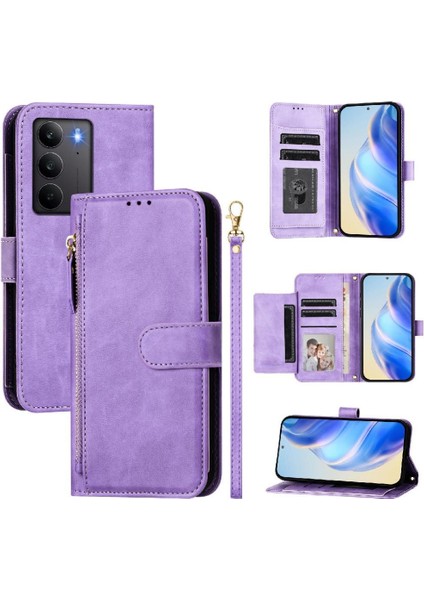 Realme C75 4g Pu Deri Manyetik Fermuar Kart Tutucu Için Flip Case (Yurt Dışından)