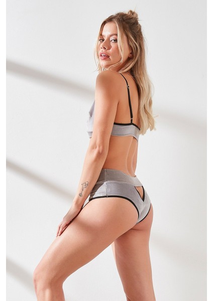 Şortlu Kadife Bralet Takım 9073 Gri fiyatları